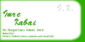 imre kabai business card